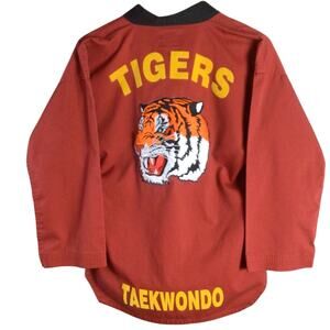 TAE KWON DO Tigers USA Embroidered Uniform Shirt Red Large